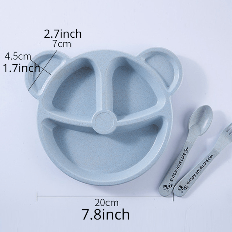 3-Piece Baby Bowl Set with Cartoon Bear - Feeding, Eating & Training