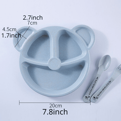 3-Piece Baby Bowl Set with Cartoon Bear - Feeding, Eating & Training