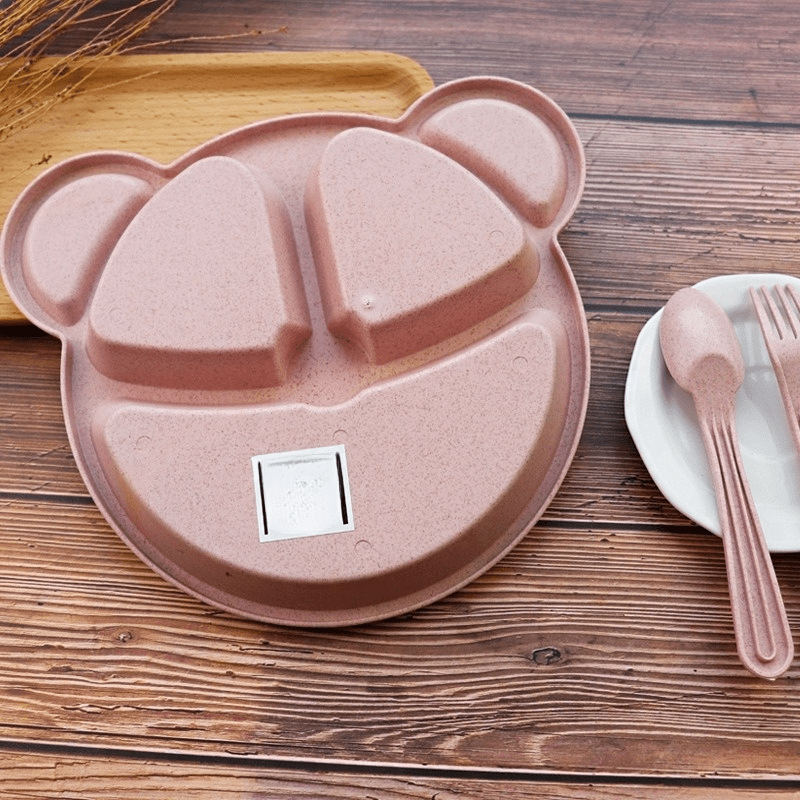 3-Piece Baby Bowl Set with Cartoon Bear - Feeding, Eating & Training