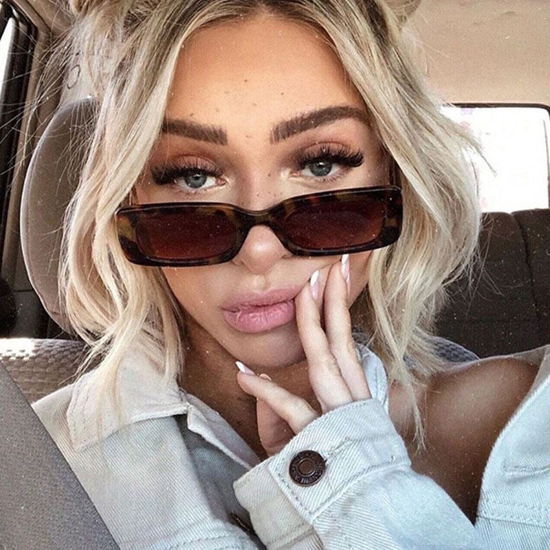 Retro Rectangle Sunglasses for Women UV400 Protection