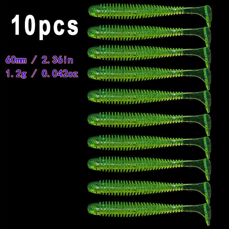 Soft Silicone Worms Baits Jigging Wobblers Fishing Lures 7