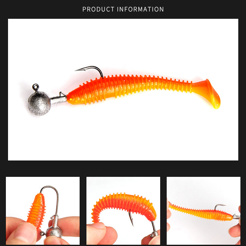 Soft Silicone Worms Baits Jigging Wobblers Fishing Lures 7