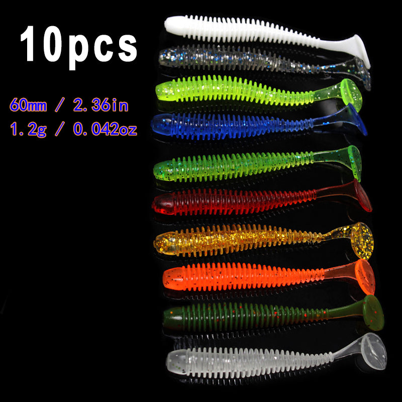Soft Silicone Worms Baits Jigging Wobblers Fishing Lures 7