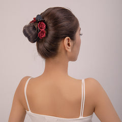 Rose Hair Claw Clip Fabric Flowers Bun Hair Claw Clip Clamp Hairpin