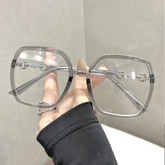 Polygon Clear Lens Anti Eyestrain Glasses for Women Men