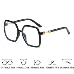 Polygon Clear Lens Anti Eyestrain Glasses for Women Men