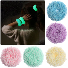 Colorful Luminous Plush Hair Ropes Bracelets Girls Ponytail Holder