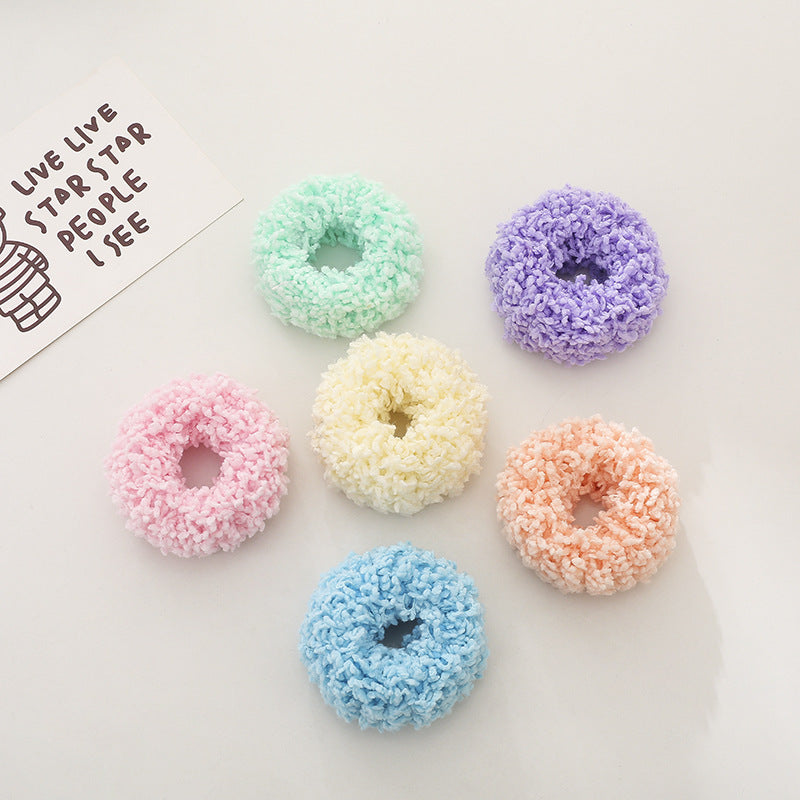 Colorful Luminous Plush Hair Ropes Bracelets Girls Ponytail Holder
