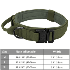 Tactical Dog Collar Medium and Large Dogs Military Nylon Adjustable Fit