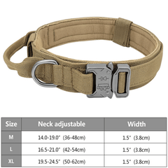 Tactical Dog Collar Medium and Large Dogs Military Nylon Adjustable Fit