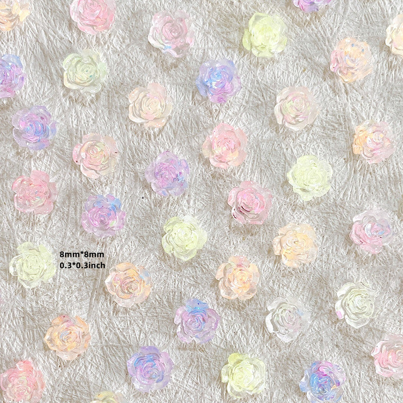 20pcs Mini Charm 3D Resin Floret Nail Flatback Ornament Jewelry Making