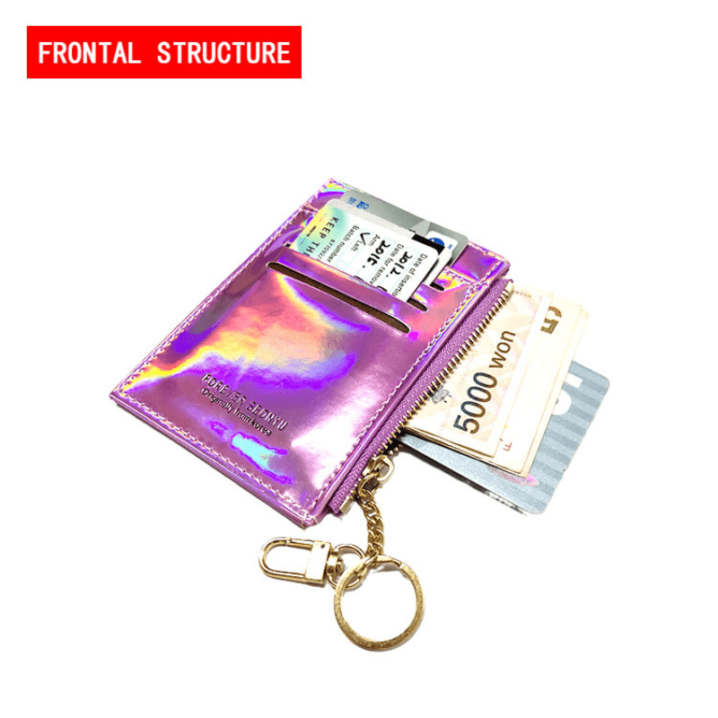 Y2K Holographic Coin Purse Keychain Mini Purse Bag Credit Card Holder