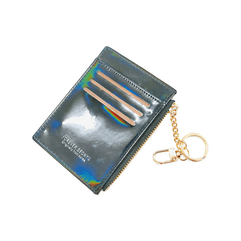 Y2K Holographic Coin Purse Keychain Mini Purse Bag Credit Card Holder