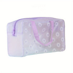 3pcs PVC Floral Toiletry Bag Portable Cosmetic Waterproof Travel Storage