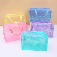 3pcs PVC Floral Toiletry Bag Portable Cosmetic Waterproof Travel Storage
