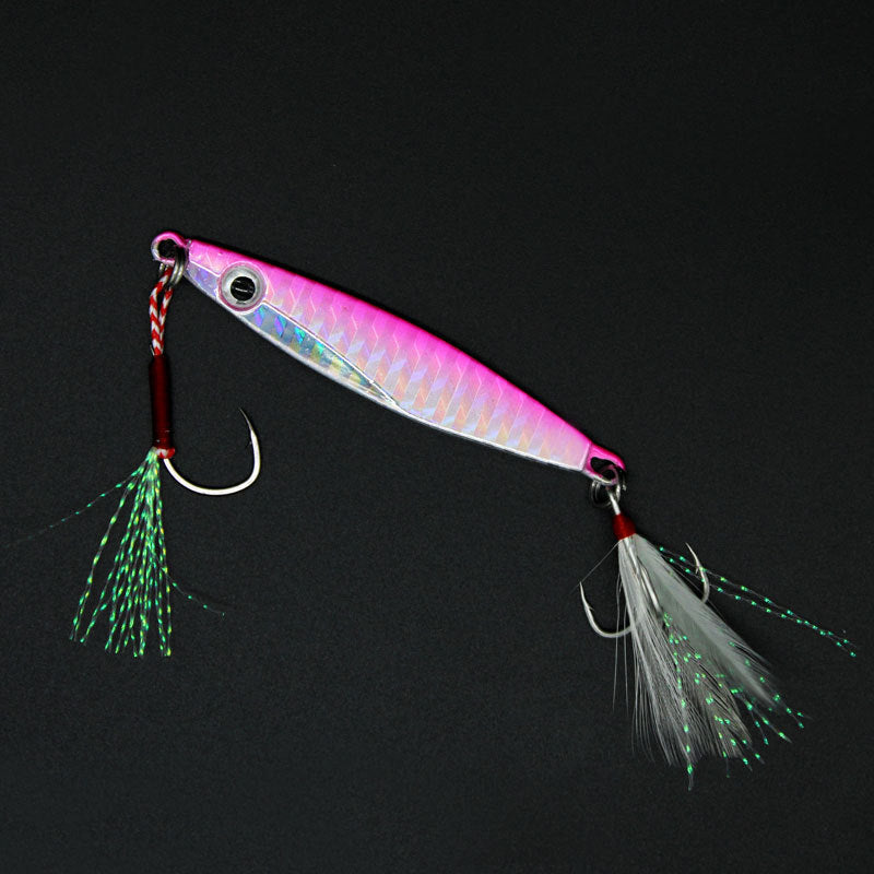 Glitter Hard Bait with Double Hook and Groove