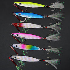Glitter Hard Bait with Double Hook and Groove