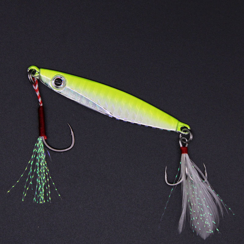 Glitter Hard Bait with Double Hook and Groove