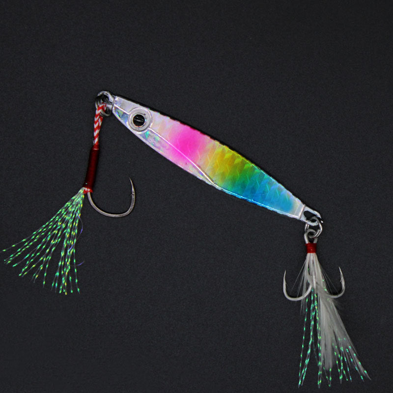 Glitter Hard Bait with Double Hook and Groove