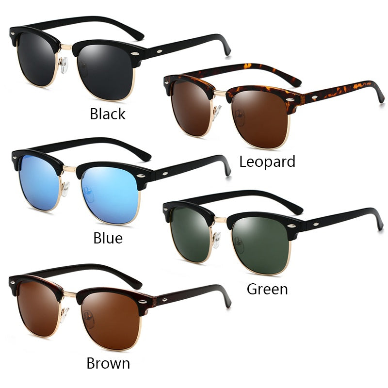 Men's Semi Rimless Polarized Sunglasses UV400 Outdoor Sports