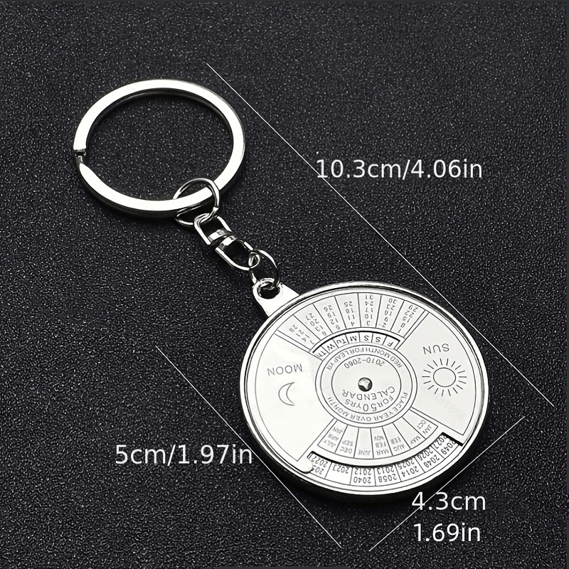 Perpetual Calendar Key Ring Unique Compass Metal Keychain Gift