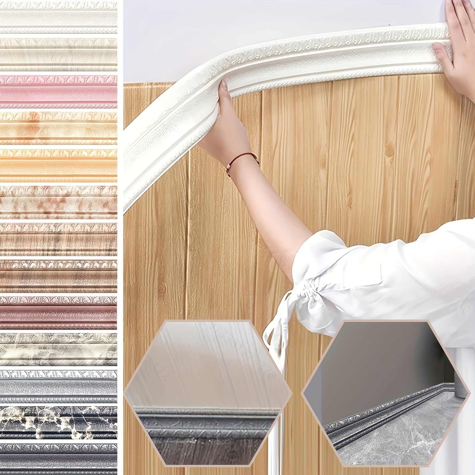3D Foam Edge Sealing Strip Border Waterproof Anti-collision Wall Sticker