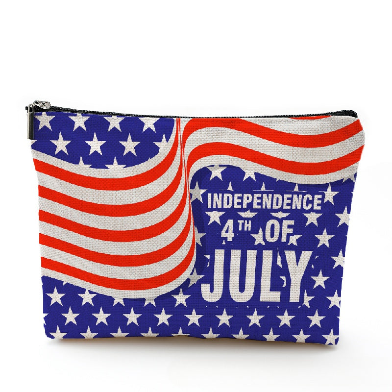 Independence Cosmetic Bag Portable Waterproof Zipper Travel Storage Bag