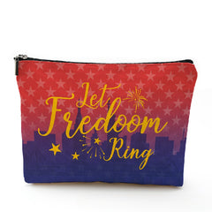 Independence Cosmetic Bag Portable Waterproof Zipper Travel Storage Bag