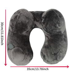 Inflatable U-Shaped Pillow for Travel & Back Support