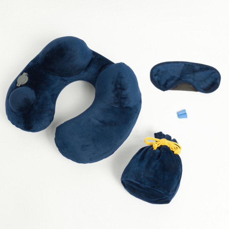 Inflatable U-Shaped Pillow for Travel & Back Support