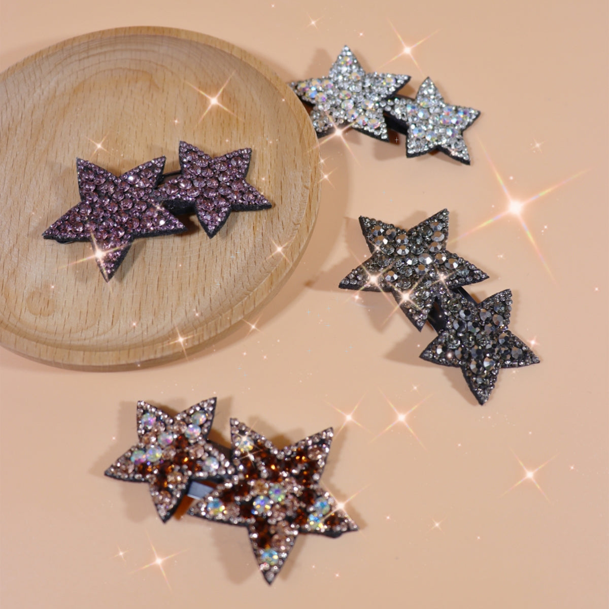 Y2K Rhinestone Star Hair Clip Hair Barrette Hair Slides Clip