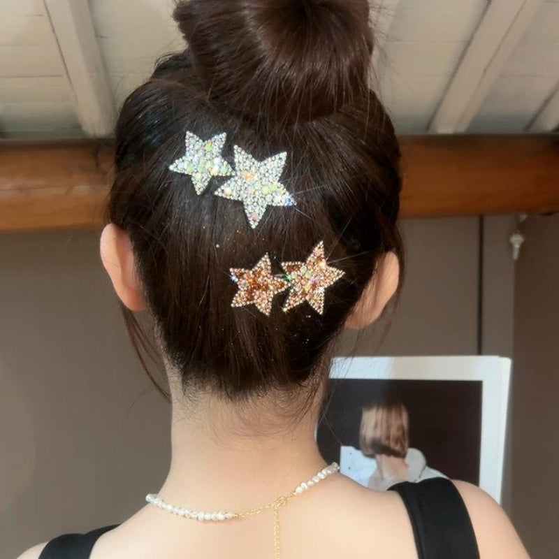 Y2K Rhinestone Star Hair Clip Hair Barrette Hair Slides Clip