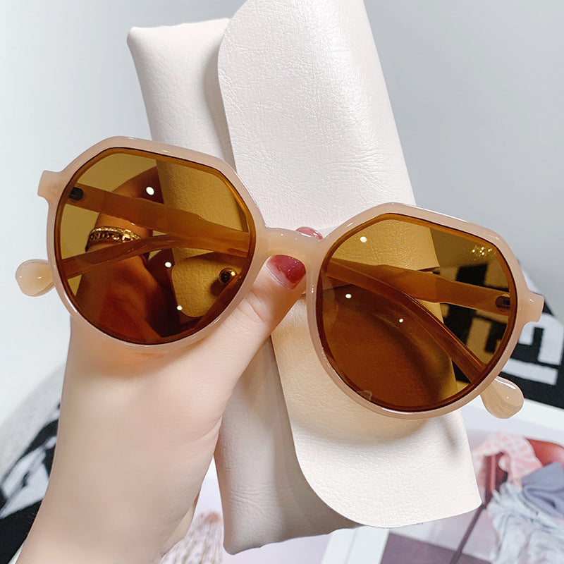 Retro Round Sunglasses Casual Jelly UV400 Sun Shades Beach Travel