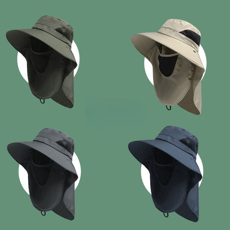 Mesh Sun Hat With Neck Gaiter Breathable Mask Quick Dry Boonie Hat