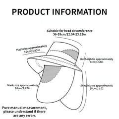 Mesh Sun Hat With Neck Gaiter Breathable Mask Quick Dry Boonie Hat