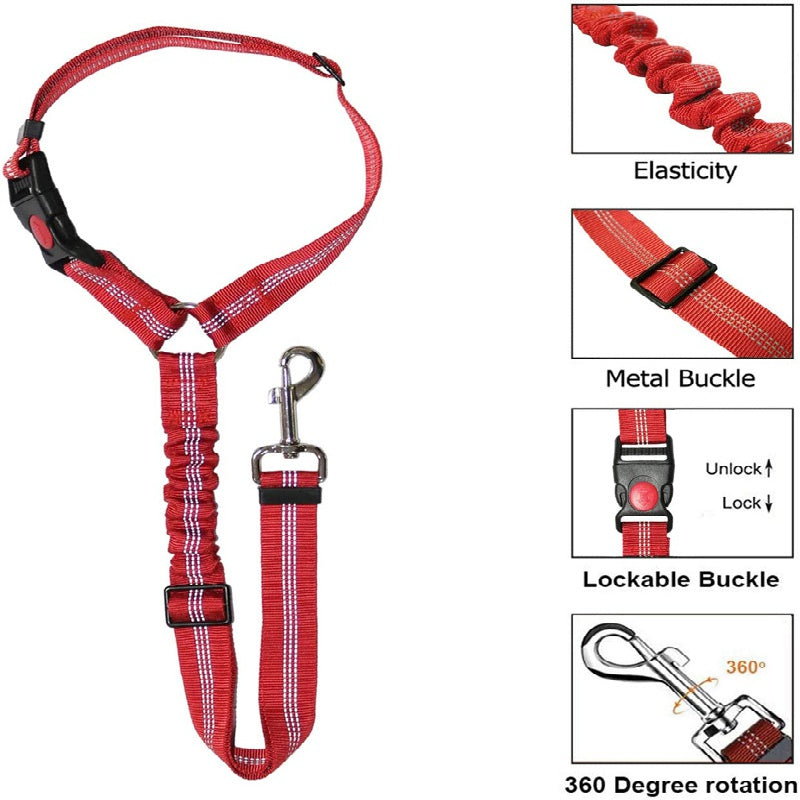 Adjustable Dog Seat Belt for Safe Travel Harness for Dogs and Cats