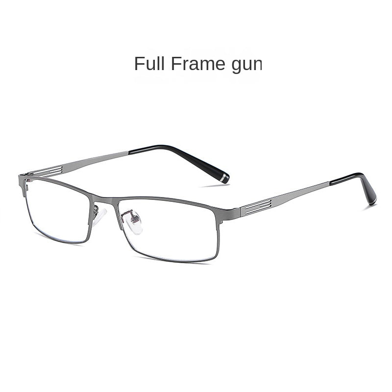 Men's Metal Half Frame Glasses Lightweight Durable with Case