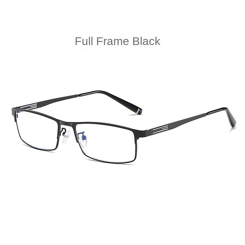 Men's Metal Half Frame Glasses Lightweight Durable with Case