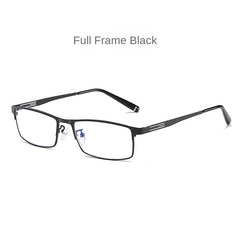 Men's Metal Half Frame Glasses Lightweight Durable with Case