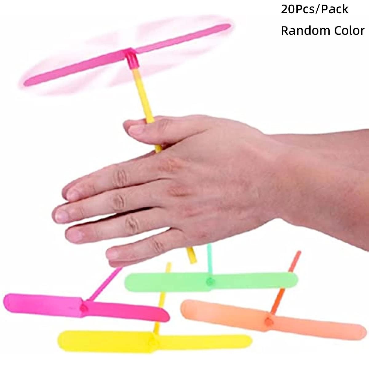 20Pcs Plastic Dragonfly Hand Rub Propeller Outdoor Toy for Kids