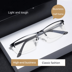 Semi Rimless Men's Business Eyeglasses Lightweight Comfortable