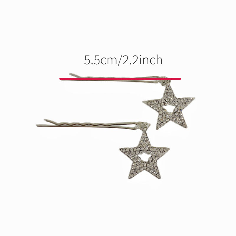 Y2K Star Pendant Hair Clip Pin Bobby Pin Hair Slides Clip
