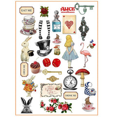 29pcs Adventure Alice Stickers DIY Scrapbooking Arts & Crafts Student Stationery