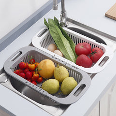 Adjustable Sink Colander Vegetable Washing Rack
