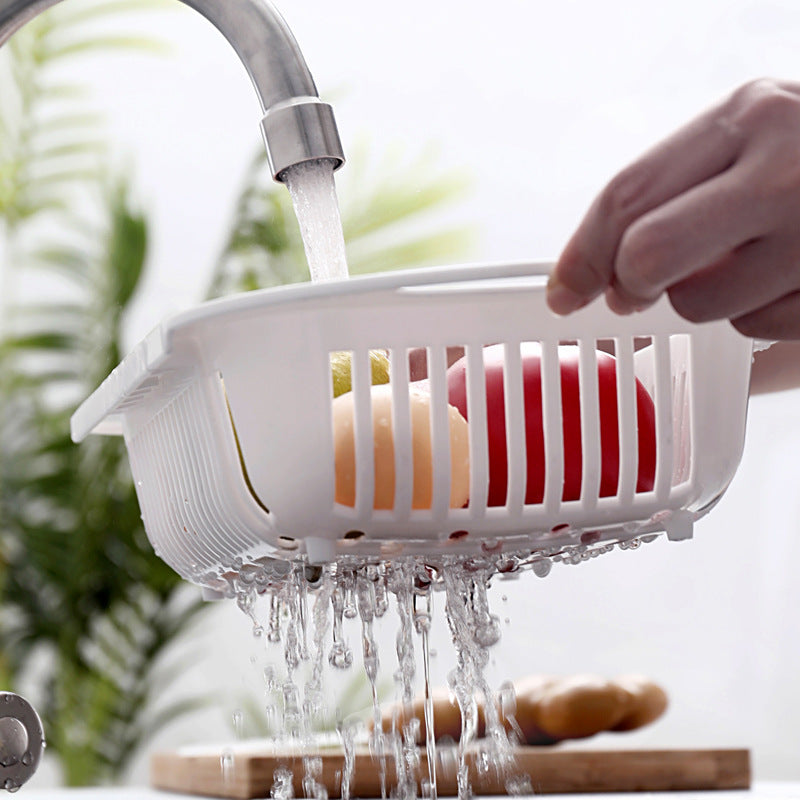 Adjustable Sink Colander Vegetable Washing Rack