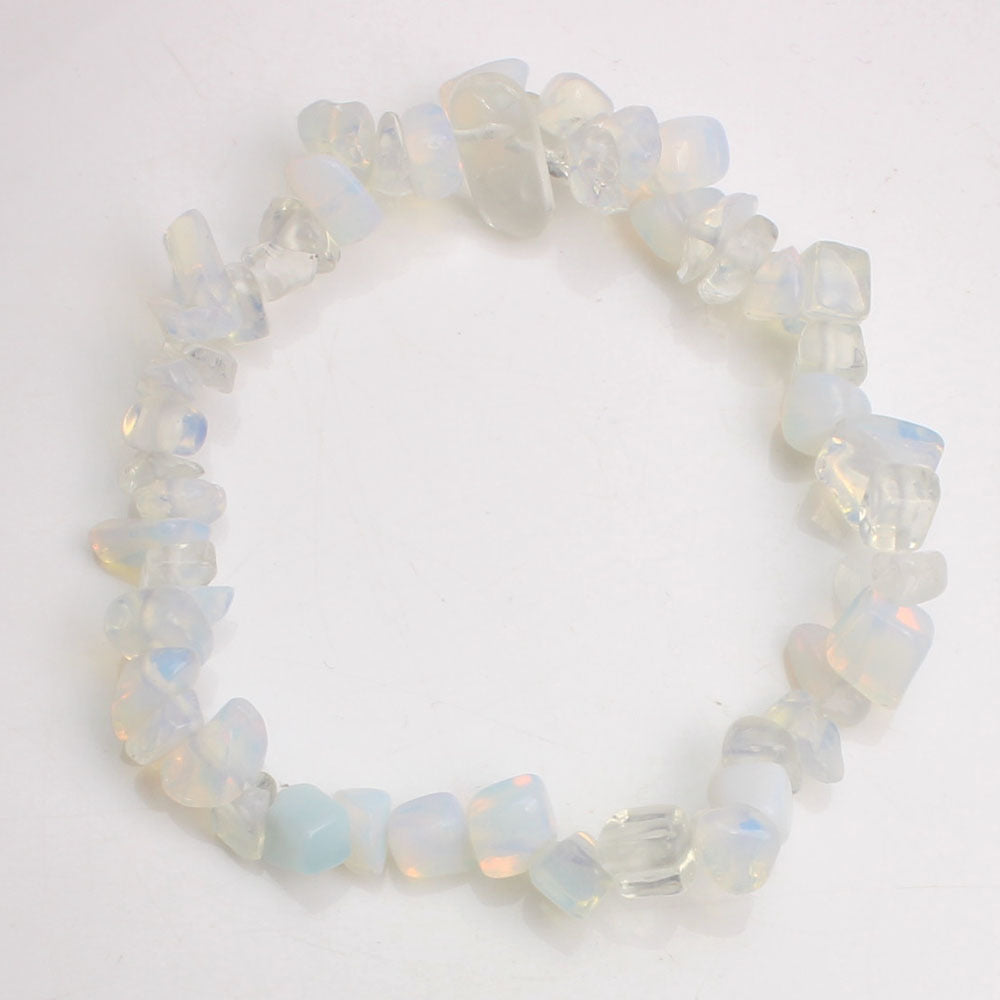 Natural Stone Bracelet Crystal Healing Chip Chain Bracelets Gemstone Polished