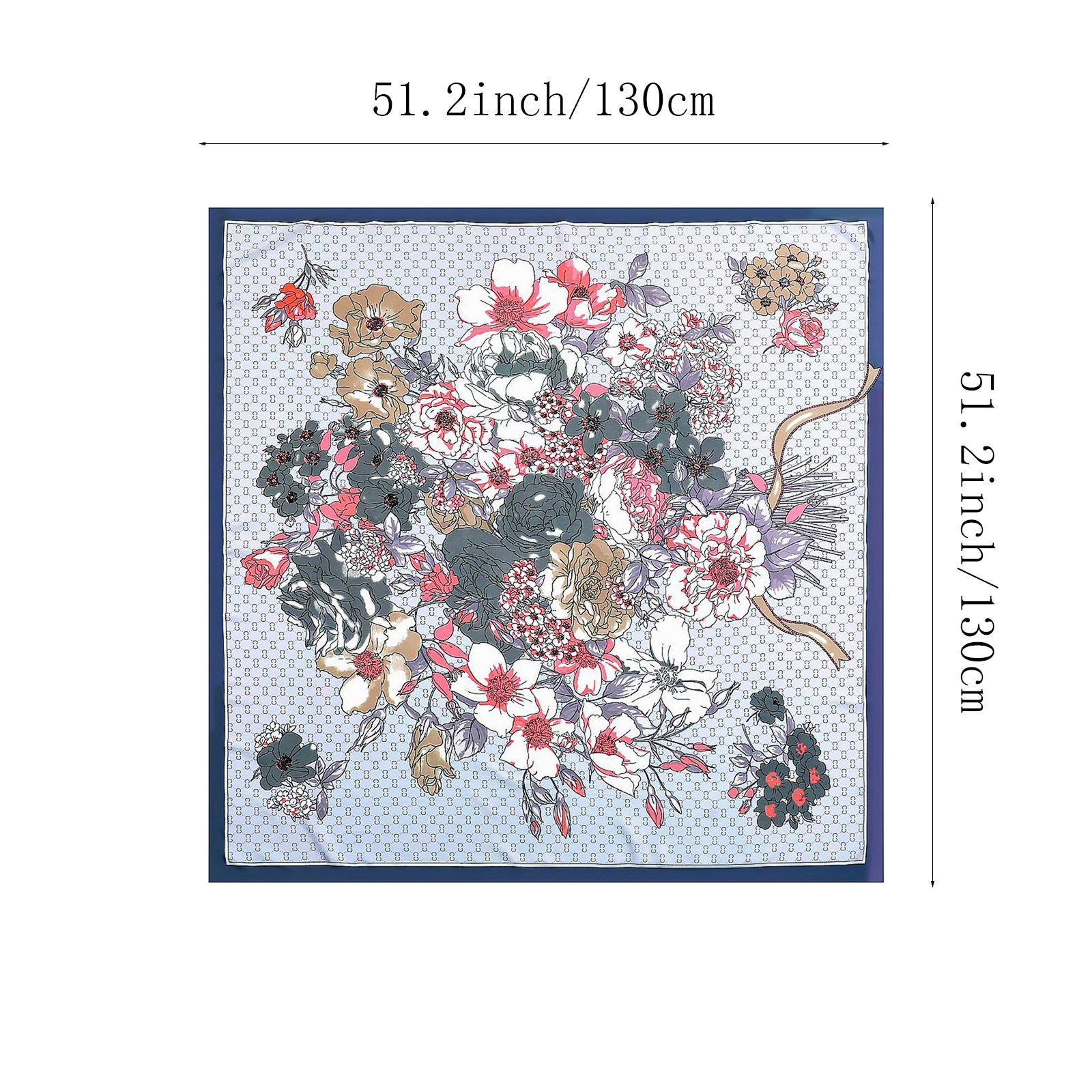 Silk Square Scarf Twill Printed Large Shawl Wrap Sunscreen Cape