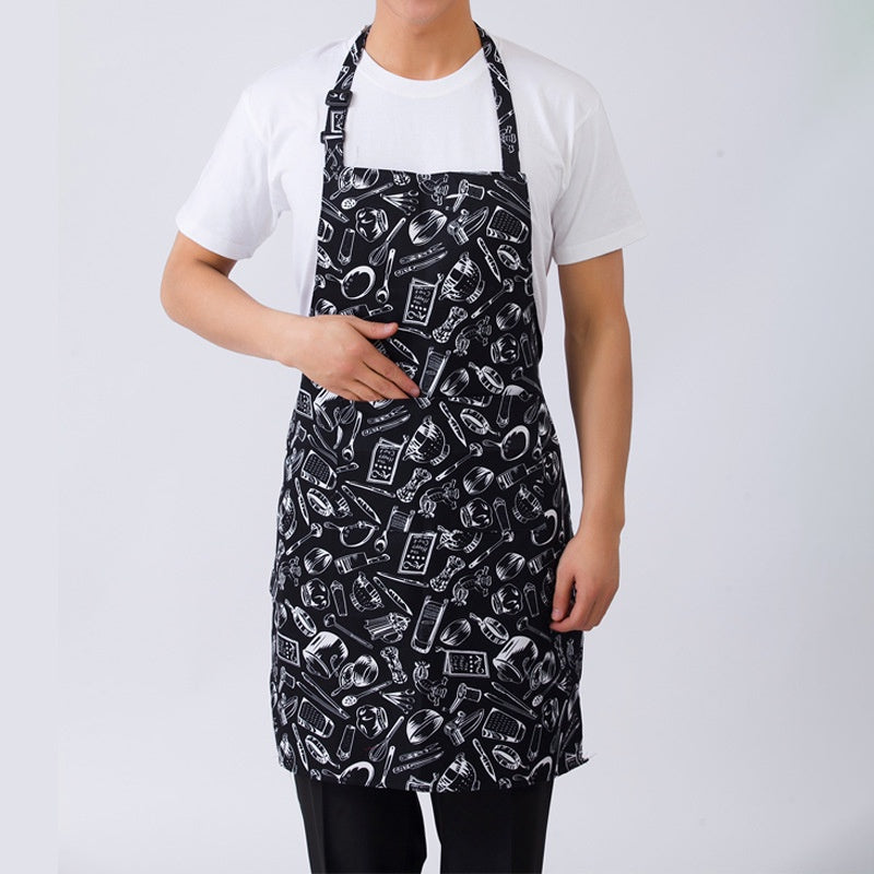 Adjustable Half Adult Apron Striped Chef Apron Outdoor Camping BBQ Apron