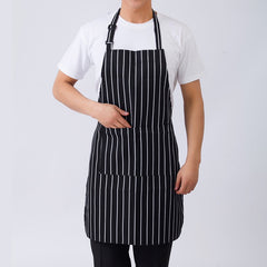 Adjustable Half Adult Apron Striped Chef Apron Outdoor Camping BBQ Apron