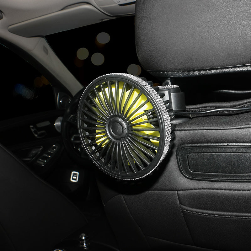 Portable Car USB Mini Fan Air Cooling Fan 3 Speed Universal Seat Headrest Cooler